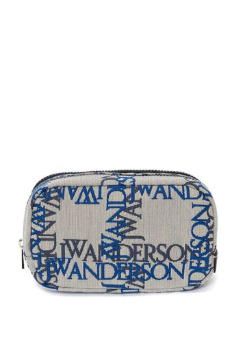 JW Anderson logo-jacquard canvas zipped pouch - Grau