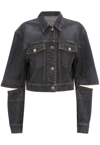 JW Anderson cut-out sleeve trucker jacket - Grau