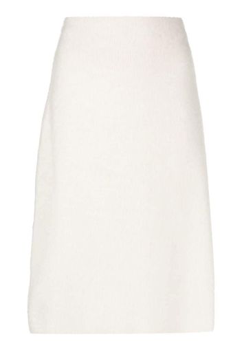 JW Anderson logo-patch knitted skirt - Nude