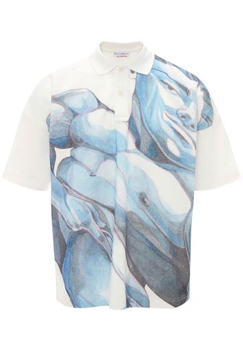 JW Anderson graphic-print short-sleeved polo shirt - Weiß