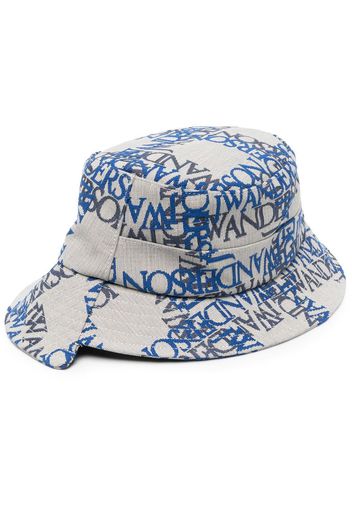 JW Anderson asymmetric logo-print bucket hat - Nude