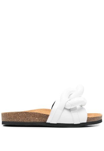 JW Anderson chain-link leather slides - Weiß