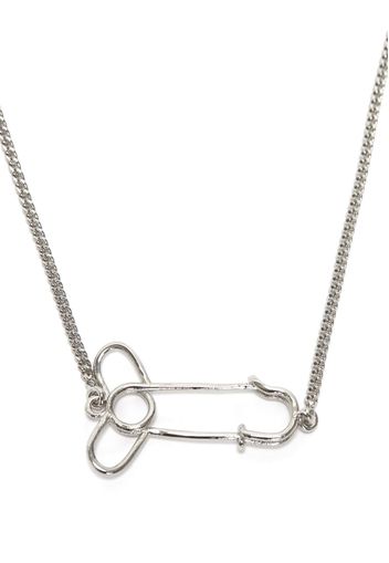 JW Anderson safety-pin pendant necklace - SILVER TONE