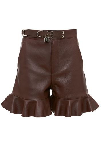 JW Anderson Ledershorts mit Vorhängeschloss - Braun