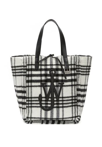 JW Anderson Belt check-print tote bag - Schwarz