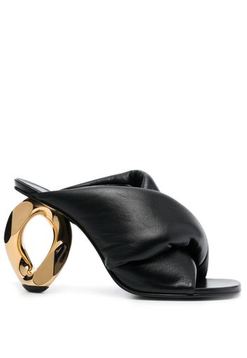 JW Anderson Chain Heel 95mm leather mules - Schwarz