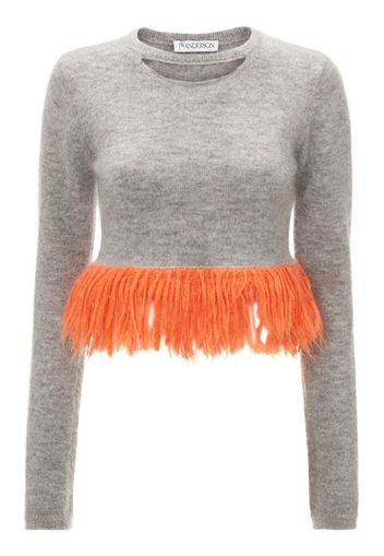 JW Anderson Pullover mit Fransensaum - Grau