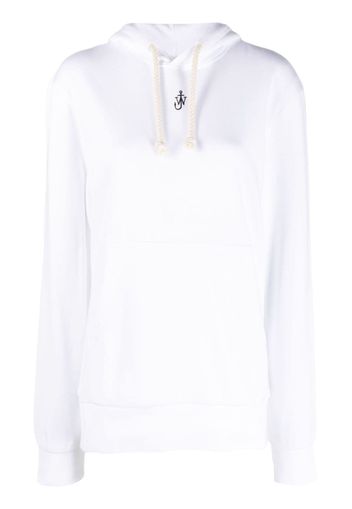 JW Anderson logo-embroidered cotton blend hoodie - Weiß