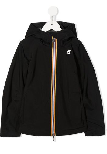 K Way Kids zip-up hooded jacket - Schwarz