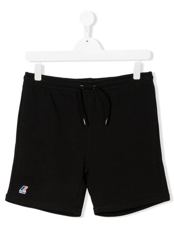 K Way Kids TEEN logo-print cotton track shorts - Schwarz