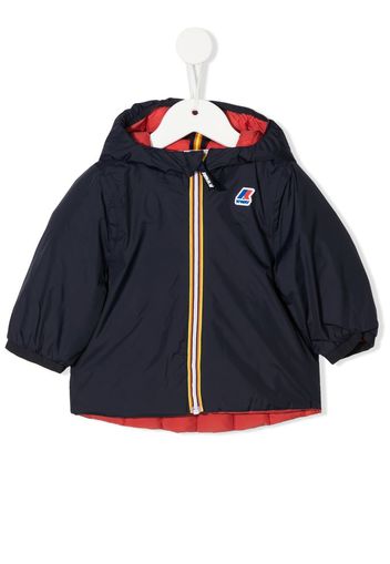 K Way Kids logo-patch zip-up padded jacket - Blau