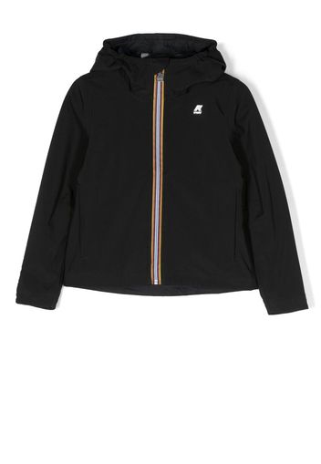 K Way Kids logo-patch hooded jacket - Schwarz