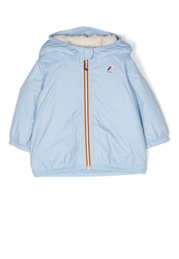 K Way Kids stripe-detail hooded jacket - Blau