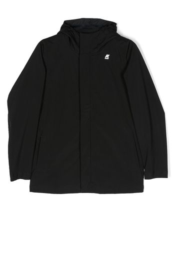 K Way Kids logo-patch hooded jacket - Schwarz