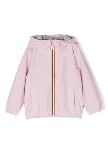 K Way Kids logo-detail zip-up hooded jacket - Rosa