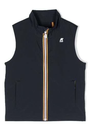 K Way Kids logo-patch zip-up gilet - Blau