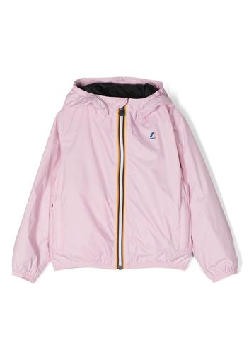 K Way Kids logo-detail zip-up hooded jacket - Rosa