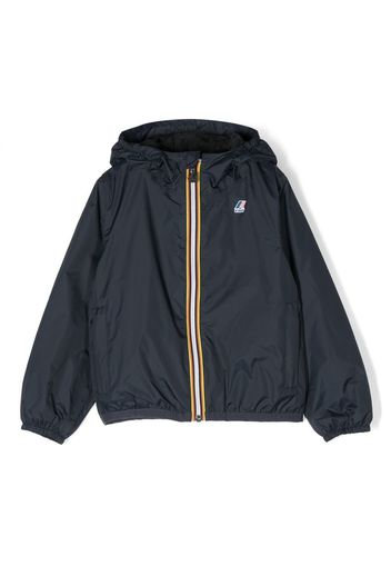 K Way Kids logo-detail zip-up hooded jacket - Blau