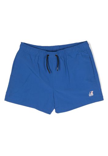 K Way Kids logo-print drawstring swimming shorts - Blau