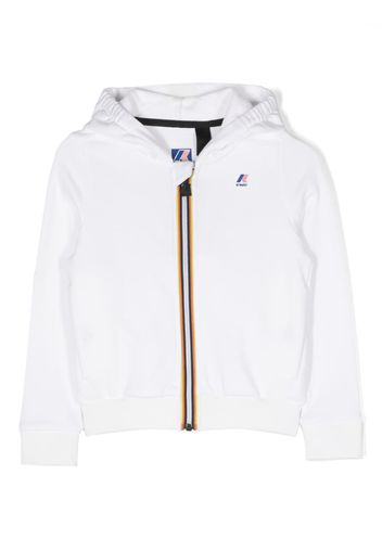 K Way Kids logo-patch zip-up hoodie - Weiß