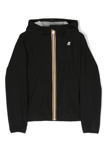 K Way Kids logo-patch hooded jacket - Schwarz