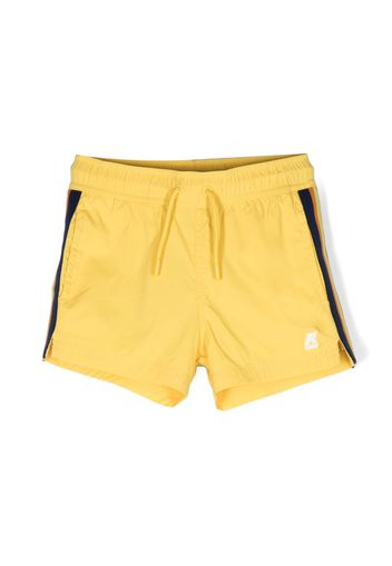 K Way Kids stripe-detailing smiw shorts - Gelb