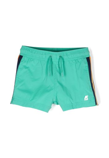 K Way Kids stripe-detailing swim shorts - Grün