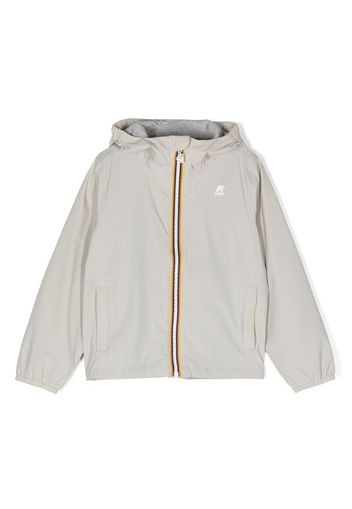 K Way Kids logo-patch zip-up jacket - Nude