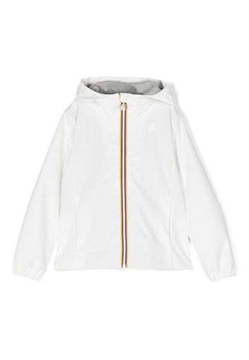 K Way Kids logo-patch zip-up jacket - Weiß