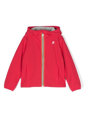 K Way Kids logo-patch zip-up jacket - Rot