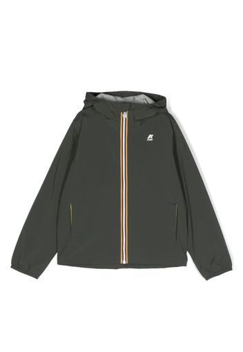 K Way Kids logo-patch zip-up jacket - Grün