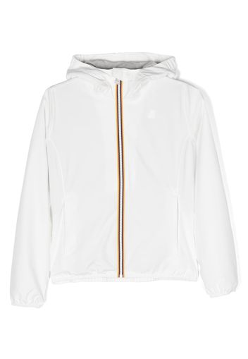 K Way Kids logo-patch hooded jacket - Weiß