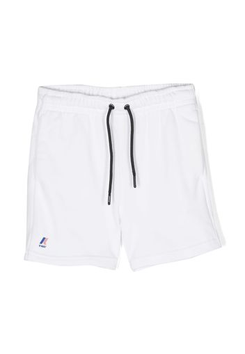 K Way Kids logo-patch drawstring shorts - Weiß