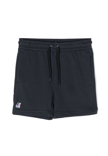 K Way Kids logo-patch drawstring shorts - Blau