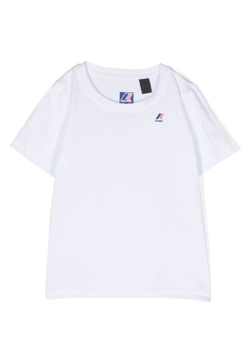 K Way Kids logo-patch cotton T-shirt - Weiß