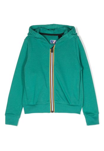 K Way Kids zip-up cotton-blend hoodie - Grün
