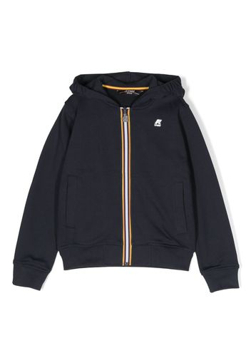 K Way Kids logo-patch zip-up hoodie - Blau