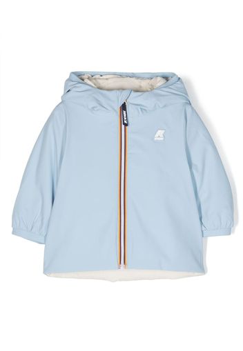 K Way Kids logo-patch zip-up jacket - Blau