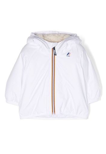 K Way Kids logo-patch hooded jacket - Weiß