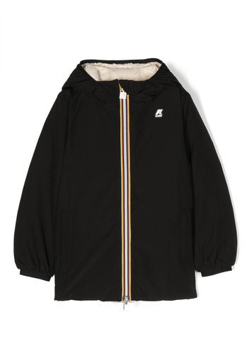 K Way Kids logo-patch hooded jacket - Schwarz