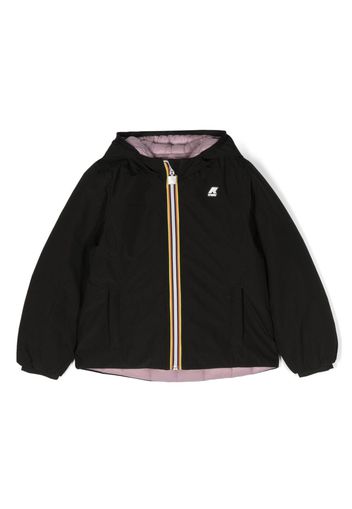 K Way Kids logo-patch reversible jacket - Schwarz