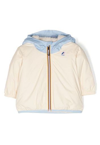 K Way Kids logo-patch hooded jacket - Nude