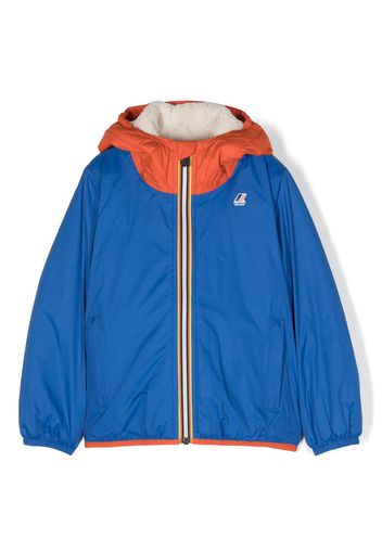 K Way Kids colour-block hooded jacket - Orange