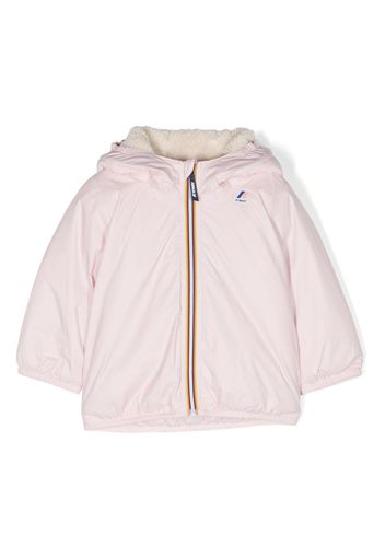 K Way Kids logo-patch hooded jacket - Rosa