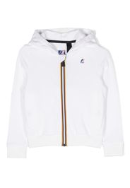 K Way Kids logo-patch zip-up hoodie - Weiß