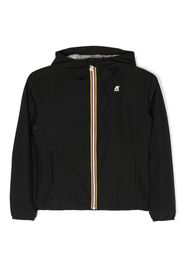 K Way Kids chest logo-patch hooded jacket - Schwarz