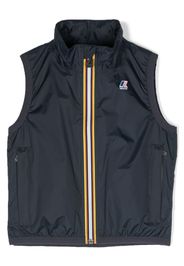 K Way Kids logo-patch zipped vest - Blau