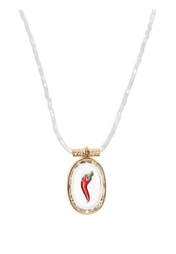 Kamushki 18kt yellow gold Pepper pendant necklace - Weiß