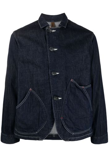 Kapital contrast-stitching button-up denim jacket - Blau