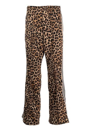 Kapital cheetah-print flared track pants - Braun